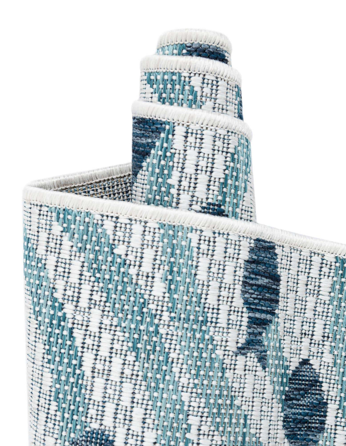 Rund Outdoor Teppich Tulum Outdoor in Blau von Hadorn™ - Lifestyle Image