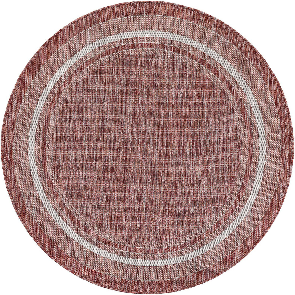 Rund Outdoor Teppich Tulum Outdoor in Rostrot von Hadorn™ - Lifestyle Image