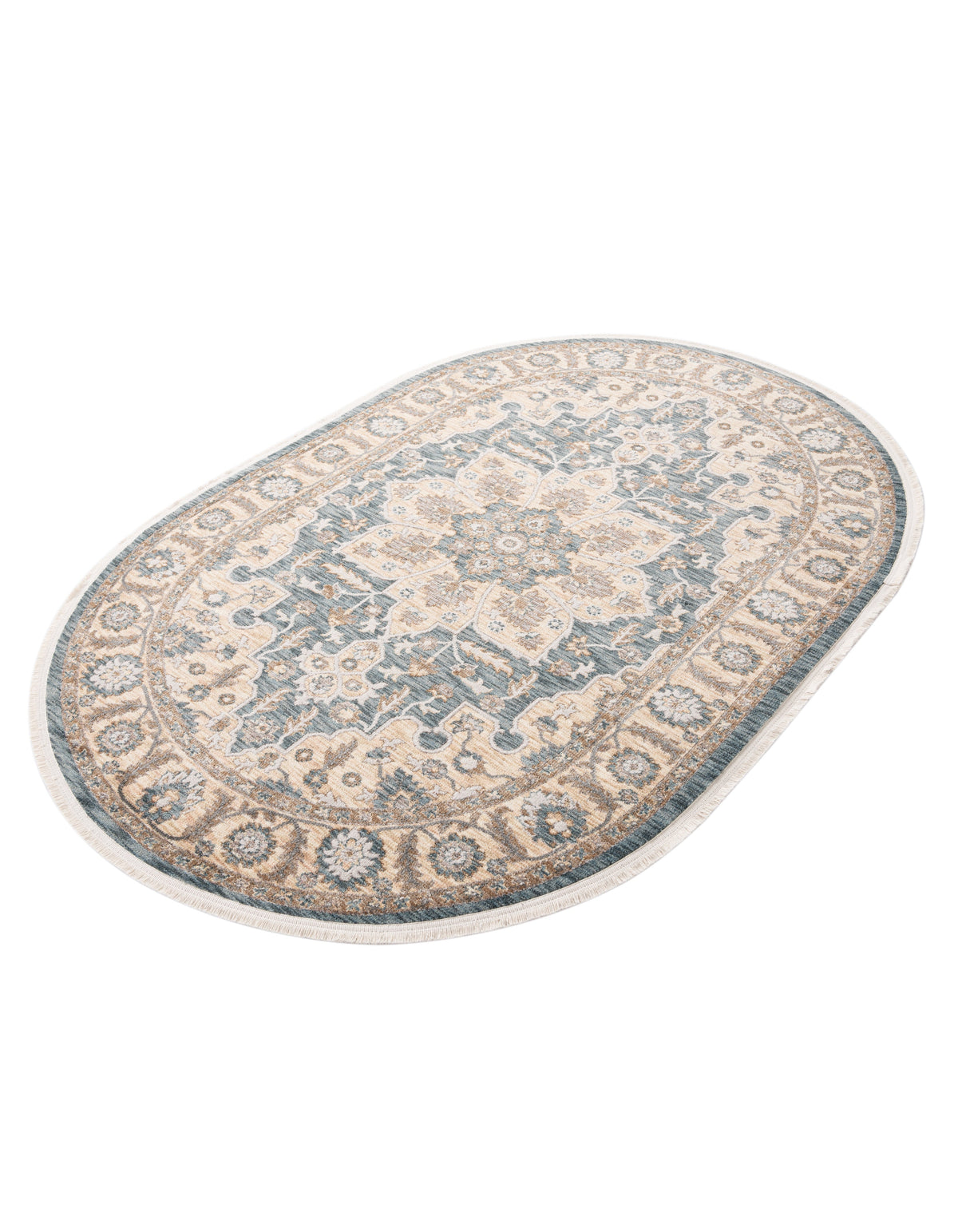 Oval Teppich Zora Classical in Blau von Hadorn™ - Lifestyle Image