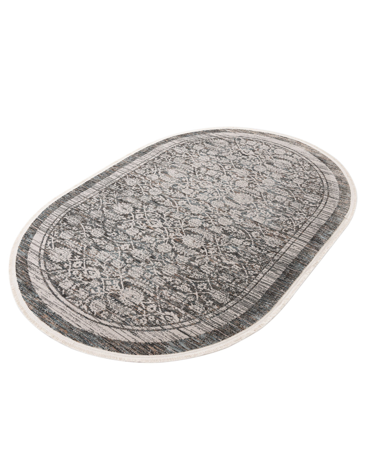 Oval Teppich Zora Mosaic in Grau von Hadorn™ - Lifestyle Image