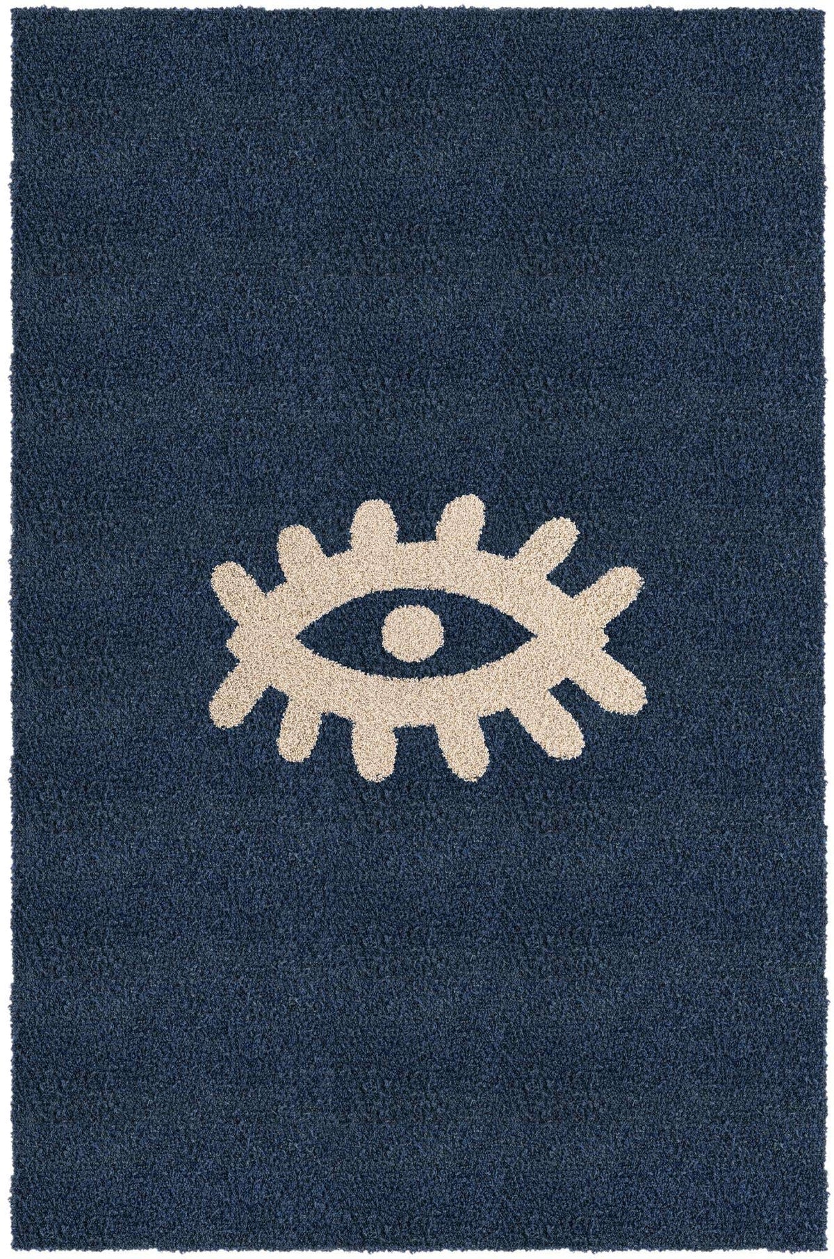 Rechteck Teppich AI Handgetuftet in Marineblau von Hadorn™ - Lifestyle Image