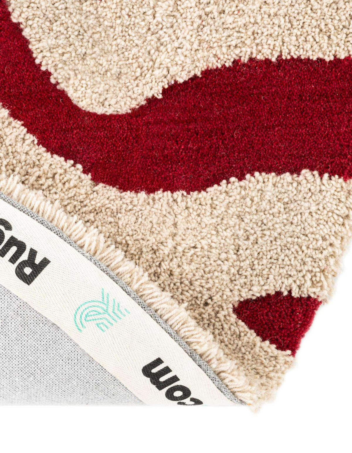 Rund Teppich AI Handgetuftet in Rot und Elfenbein von Hadorn™ - Lifestyle Image