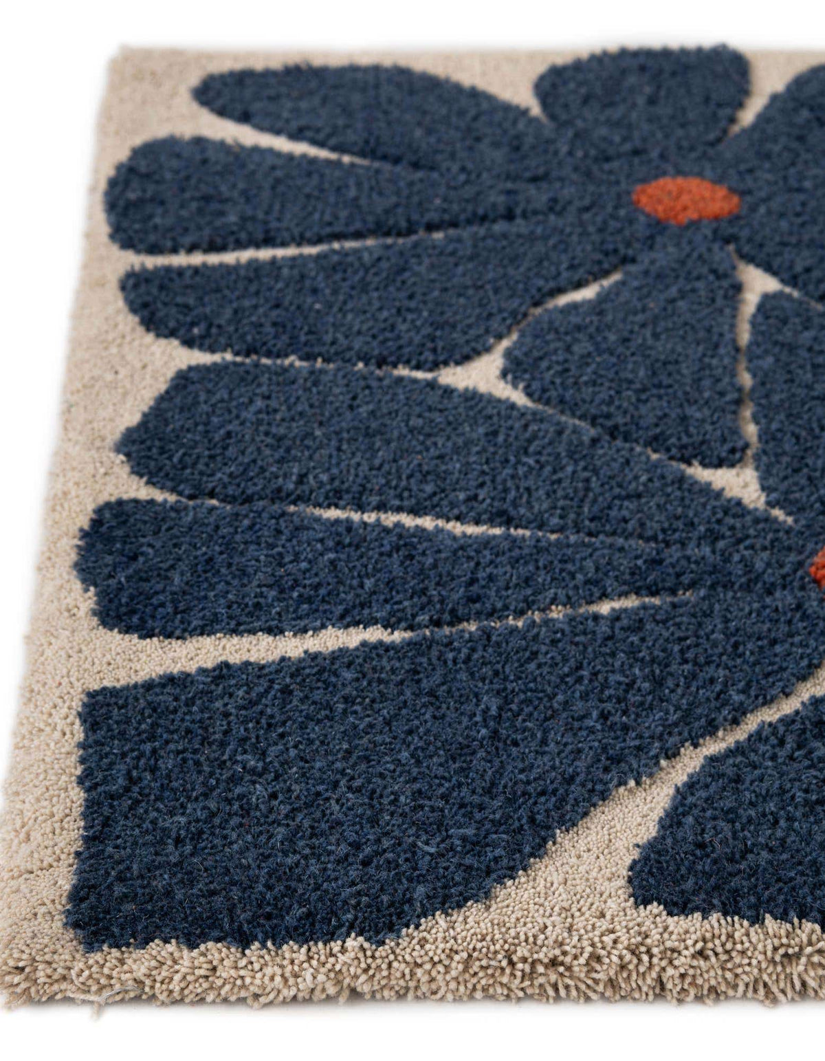 Rechteck Teppich AI Handgetuftet in Marineblau und Elfenbein von Hadorn™ - Lifestyle Image