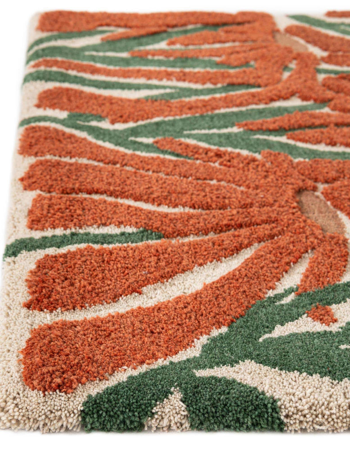 Quadratisch Teppich AI Handgetuftet in Orange und Grün von Hadorn™ - Lifestyle Image