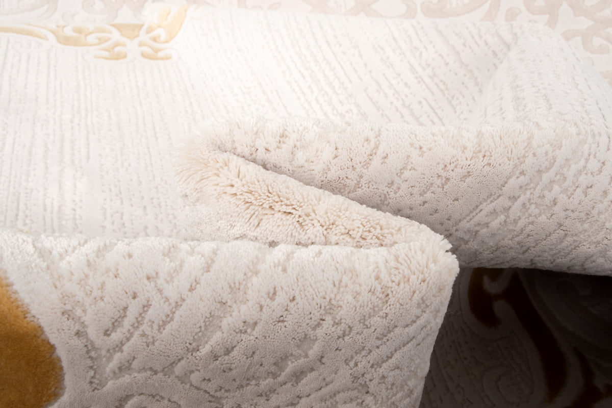 Rund Teppich Royal Frame in Creme von Hadorn™ - Lifestyle Image