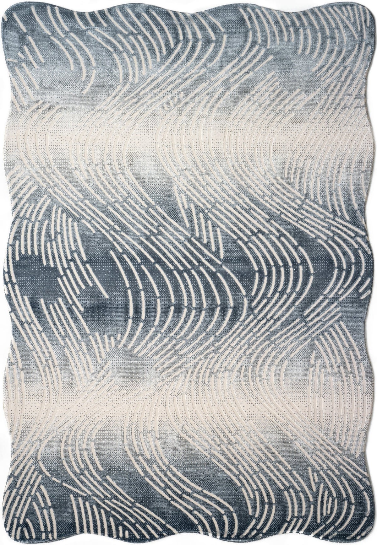 Rechteck Teppich Royal Wavy in Blau von Hadorn™ - Lifestyle Image