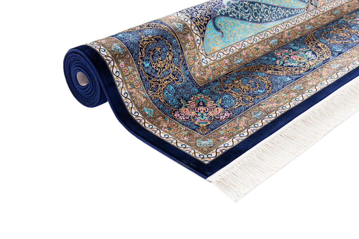 Rechteck Luxus Teppich Vidal Classic Edition in Blau von Hadorn™ - Lifestyle Image