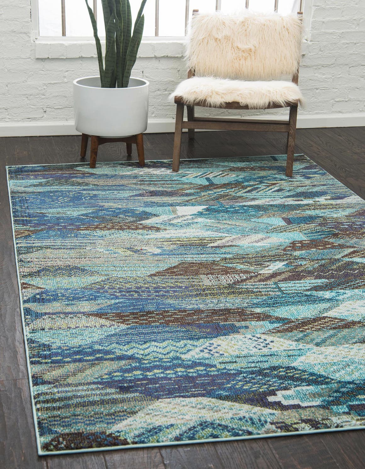 Rechteck Teppich Santa Fe in Blau von Hadorn™ - Lifestyle Image