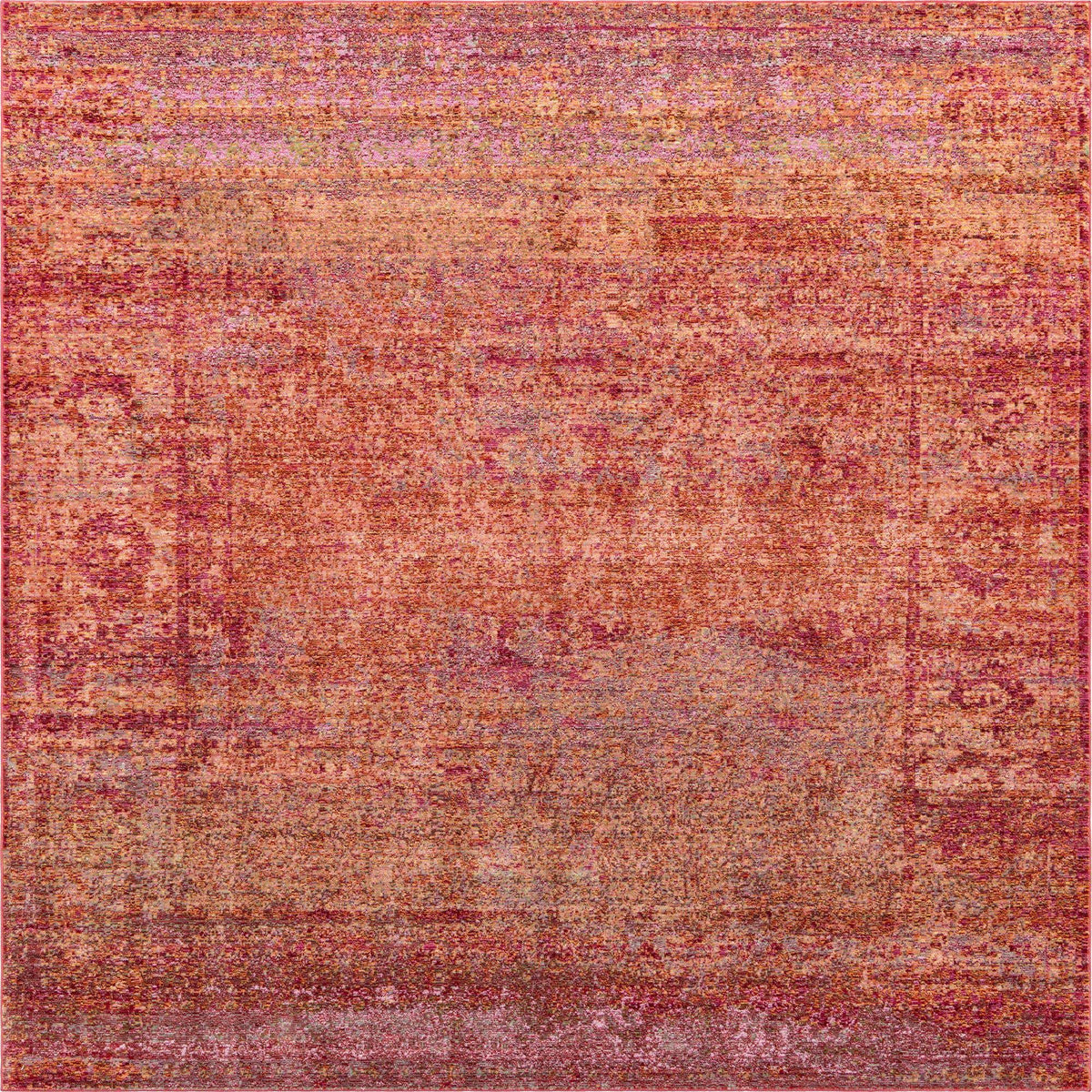 Quadratisch Teppich Aqua in Rot von Hadorn™ - Lifestyle Image
