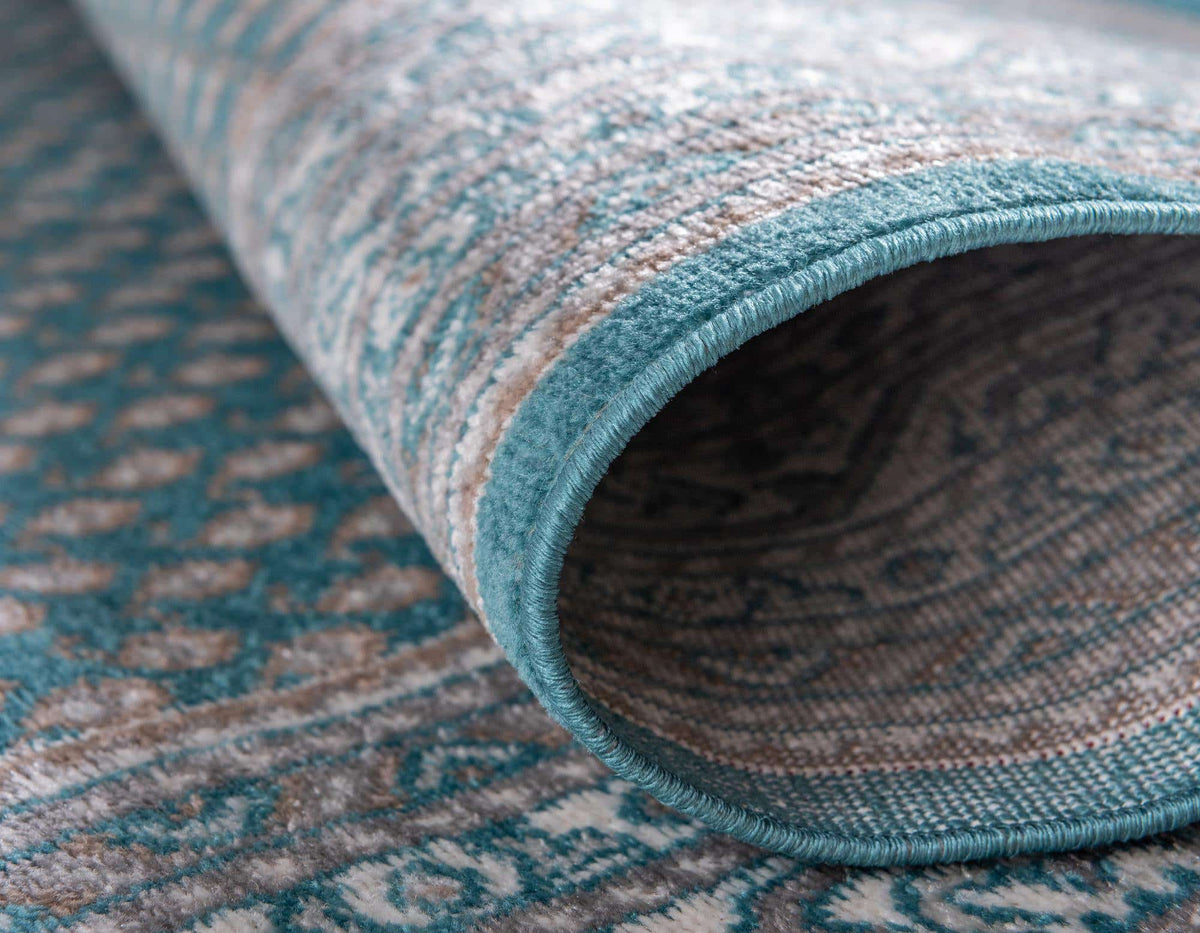 Rund Teppich Tribeca in Türkis von Hadorn™ - Lifestyle Image