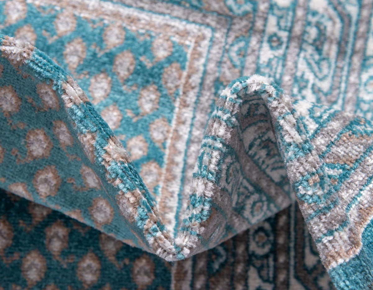 Rund Teppich Tribeca in Türkis von Hadorn™ - Lifestyle Image