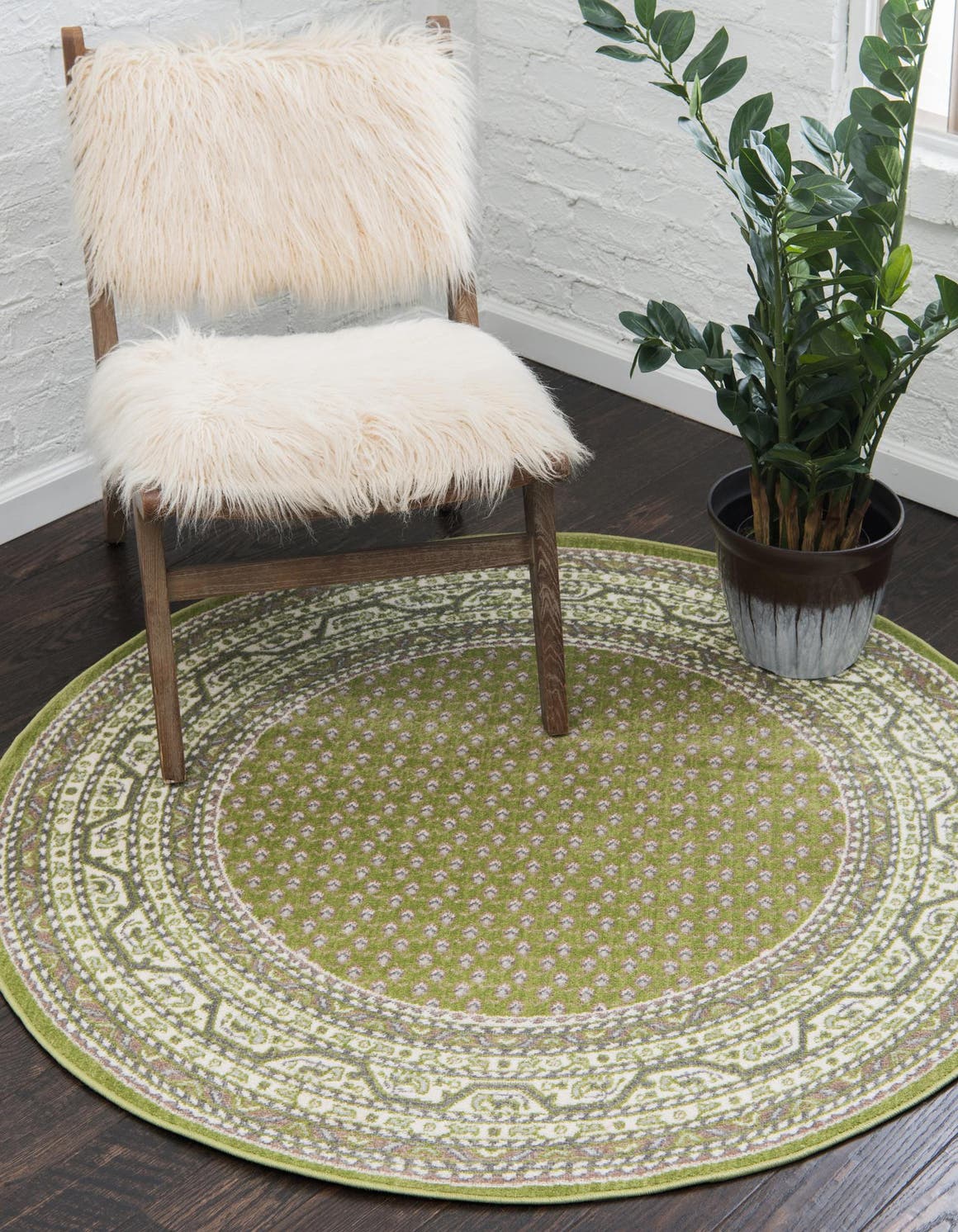 Rund Teppich Tribeca in Grün von Hadorn™ - Lifestyle Image