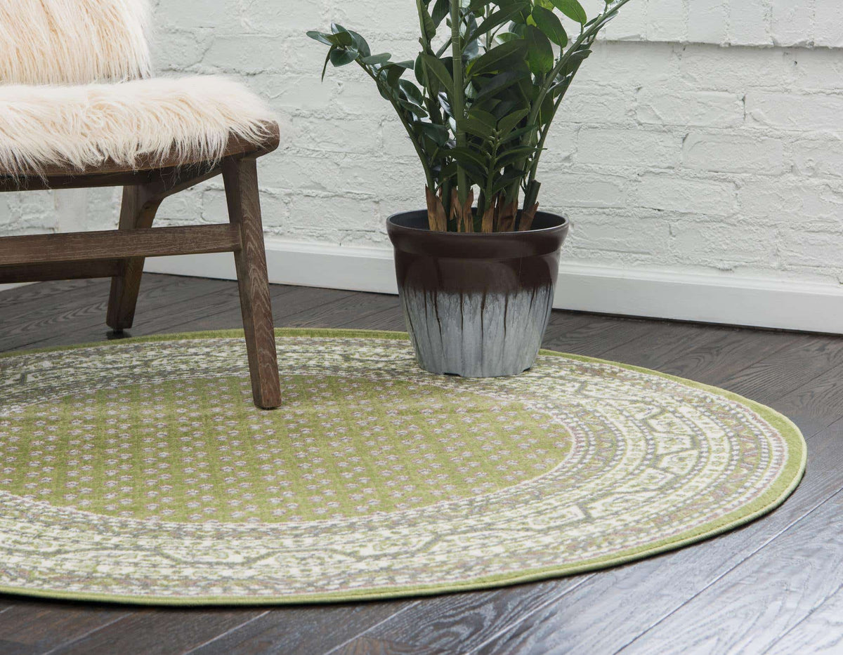 Rund Teppich Tribeca in Grün von Hadorn™ - Lifestyle Image