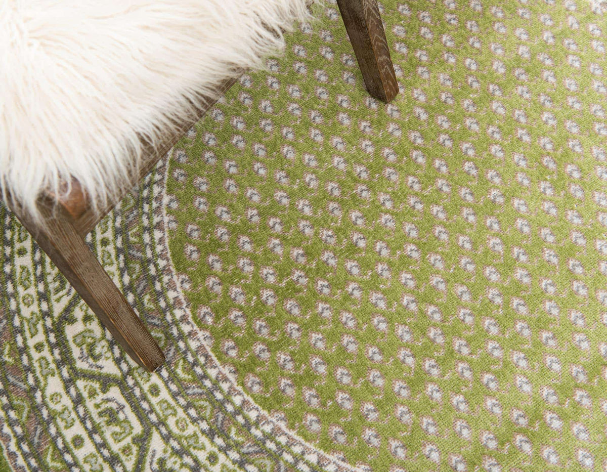 Rund Teppich Tribeca in Grün von Hadorn™ - Lifestyle Image