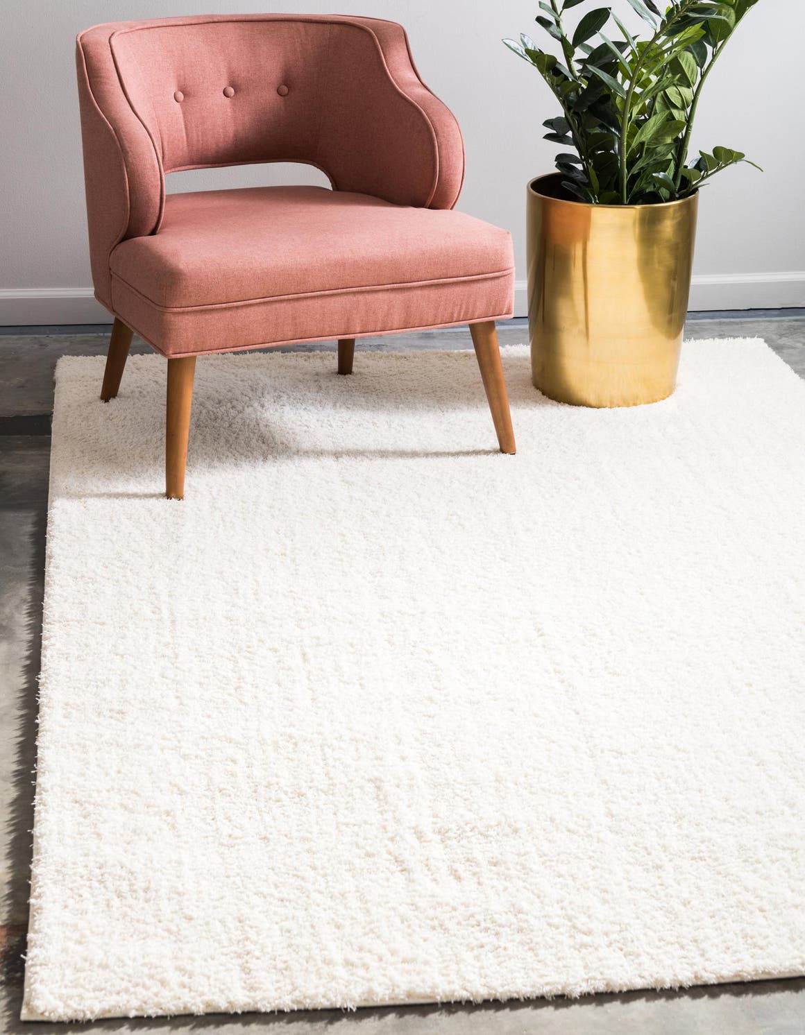Rechteck Hochflorteppich Studio Solid Shag in Weiss von Hadorn™ - Lifestyle Image