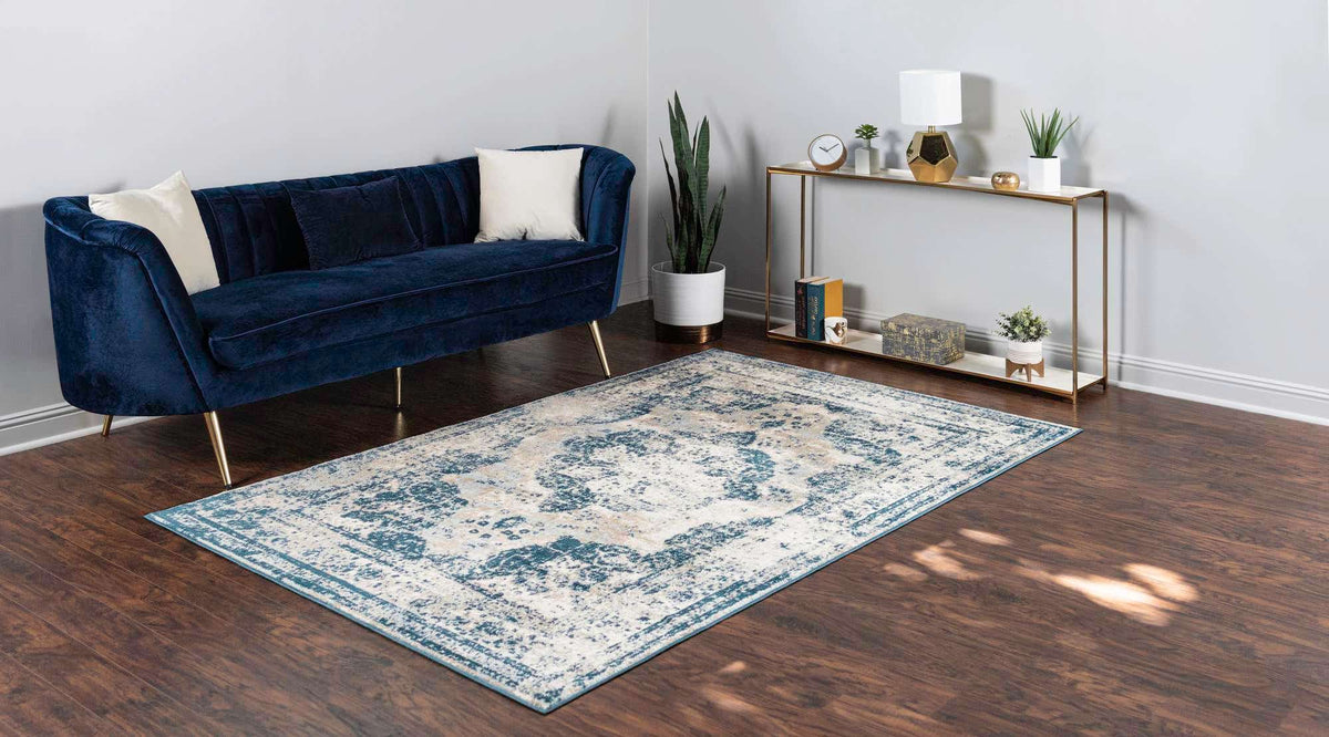 Rechteck Teppich Monaco in Blau von Hadorn™ - Lifestyle Image