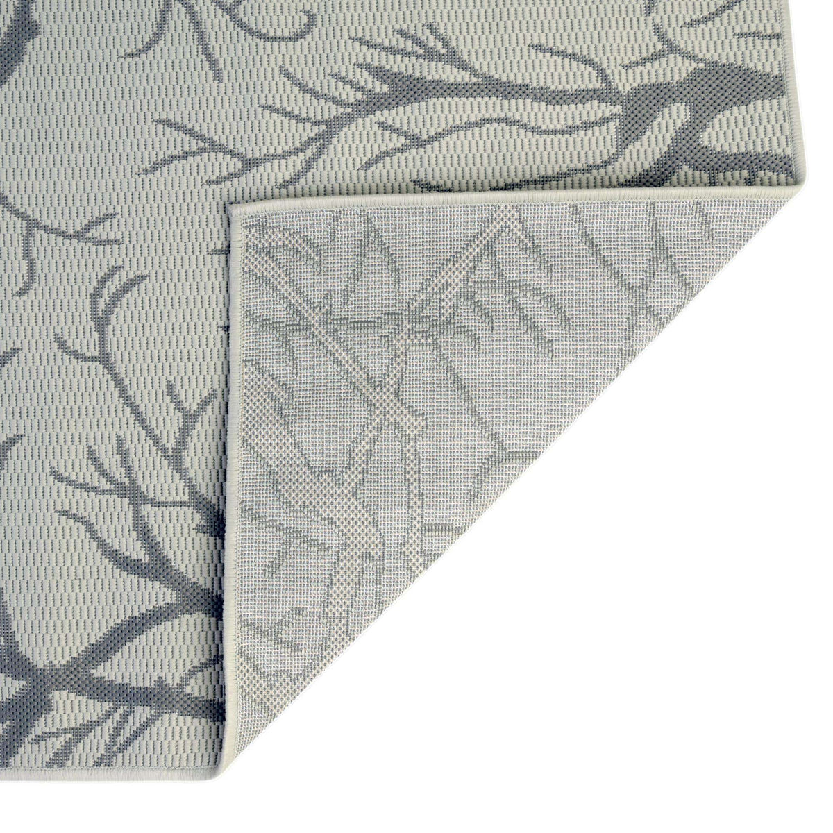 Rechteck Outdoor Teppich Outdoor Botanical in Hellgrau von Hadorn™ - Lifestyle Image