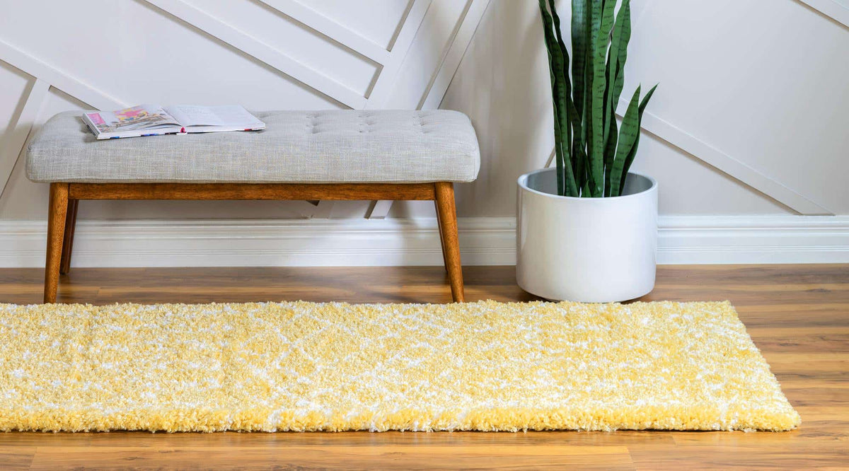 Läufer Hochflorteppich Marrakesh Shag in Gelb von Hadorn™ - Lifestyle Image