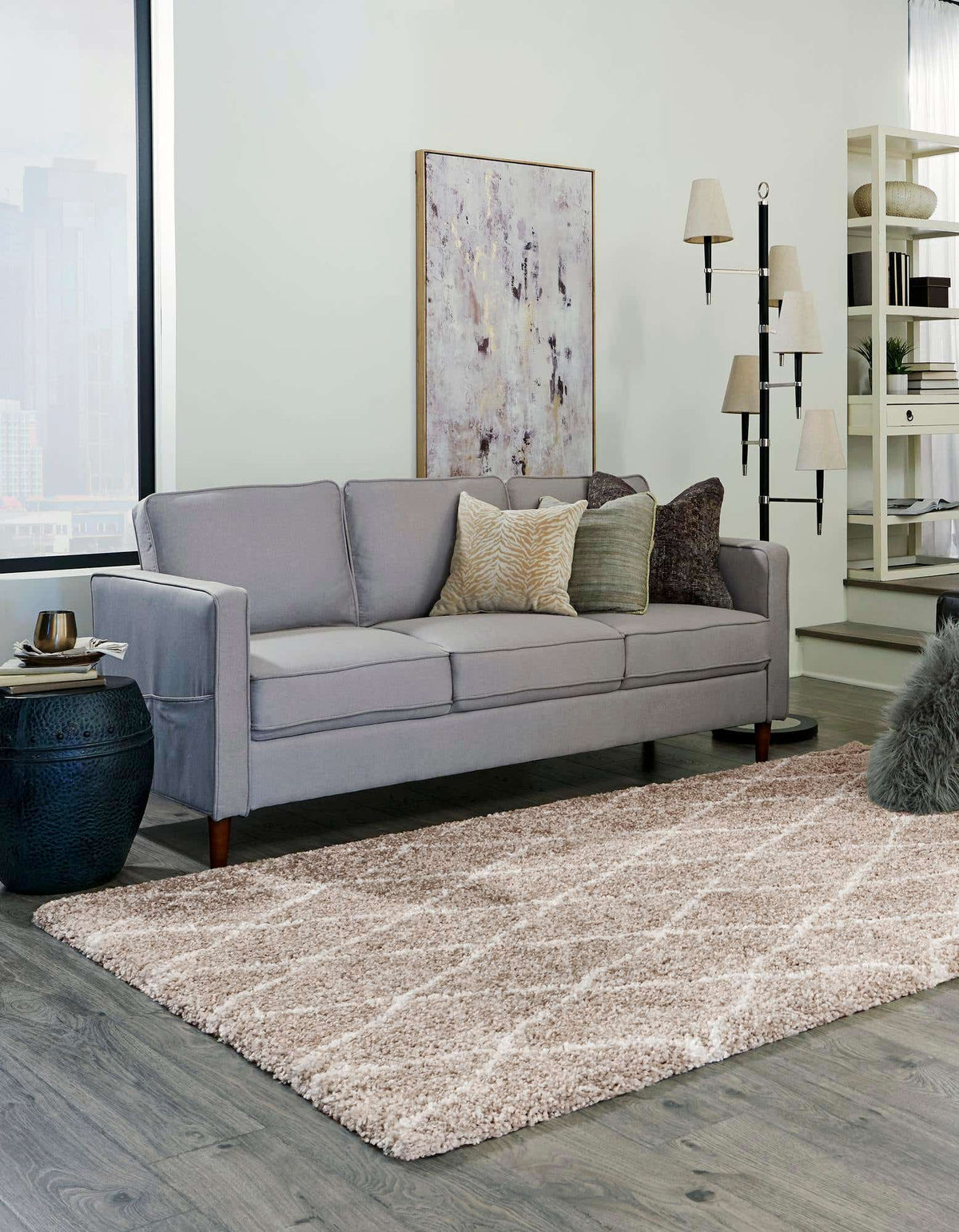 Rechteck Hochflorteppich Marrakesh Shag in Dunkelgrau von Hadorn™ - Lifestyle Image