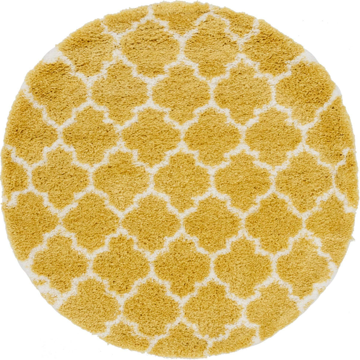 Rund Hochflorteppich Marrakesh Shag in Gelb von Hadorn™ - Lifestyle Image