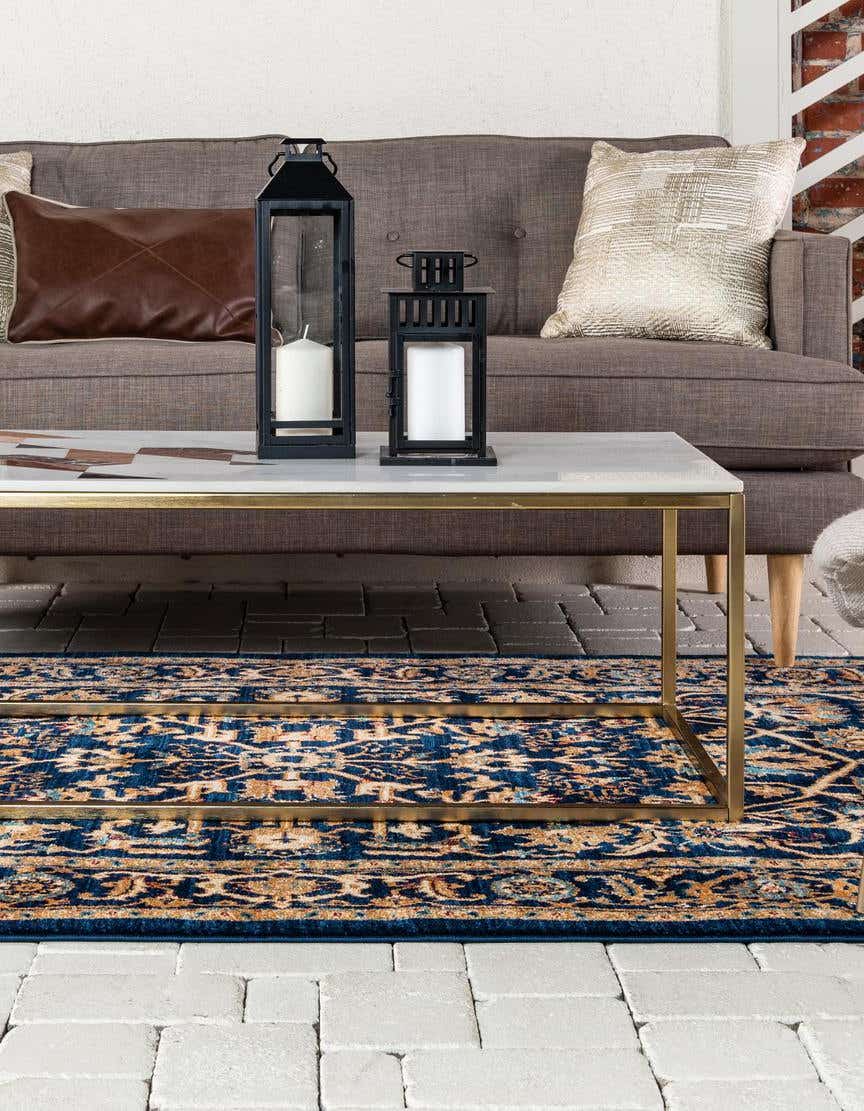 Rechteck Teppich Graham in Marineblau von Hadorn™ - Lifestyle Image