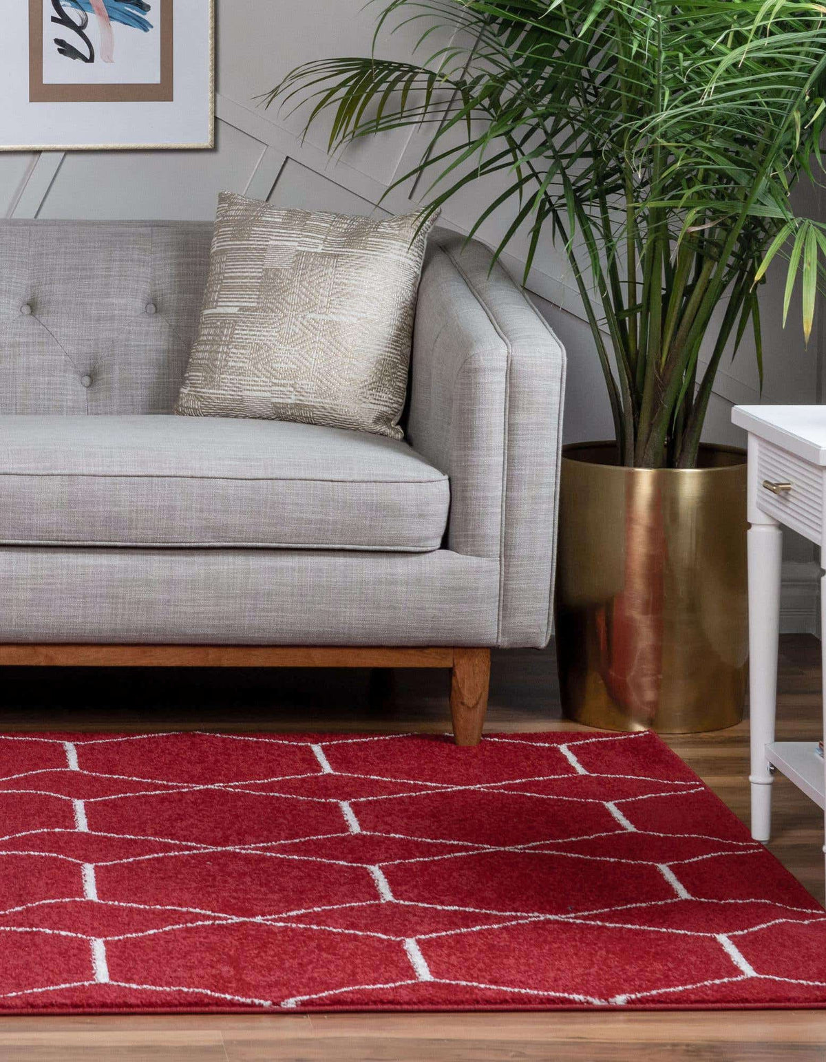 Rechteck Teppich Trellis Frieze in Rot von Hadorn™ - Lifestyle Image