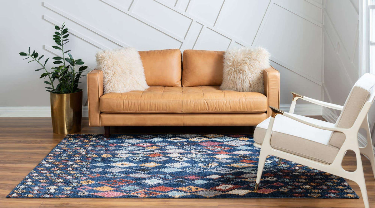 Rechteck Teppich Morocco in Marineblau von Hadorn™ - Lifestyle Image