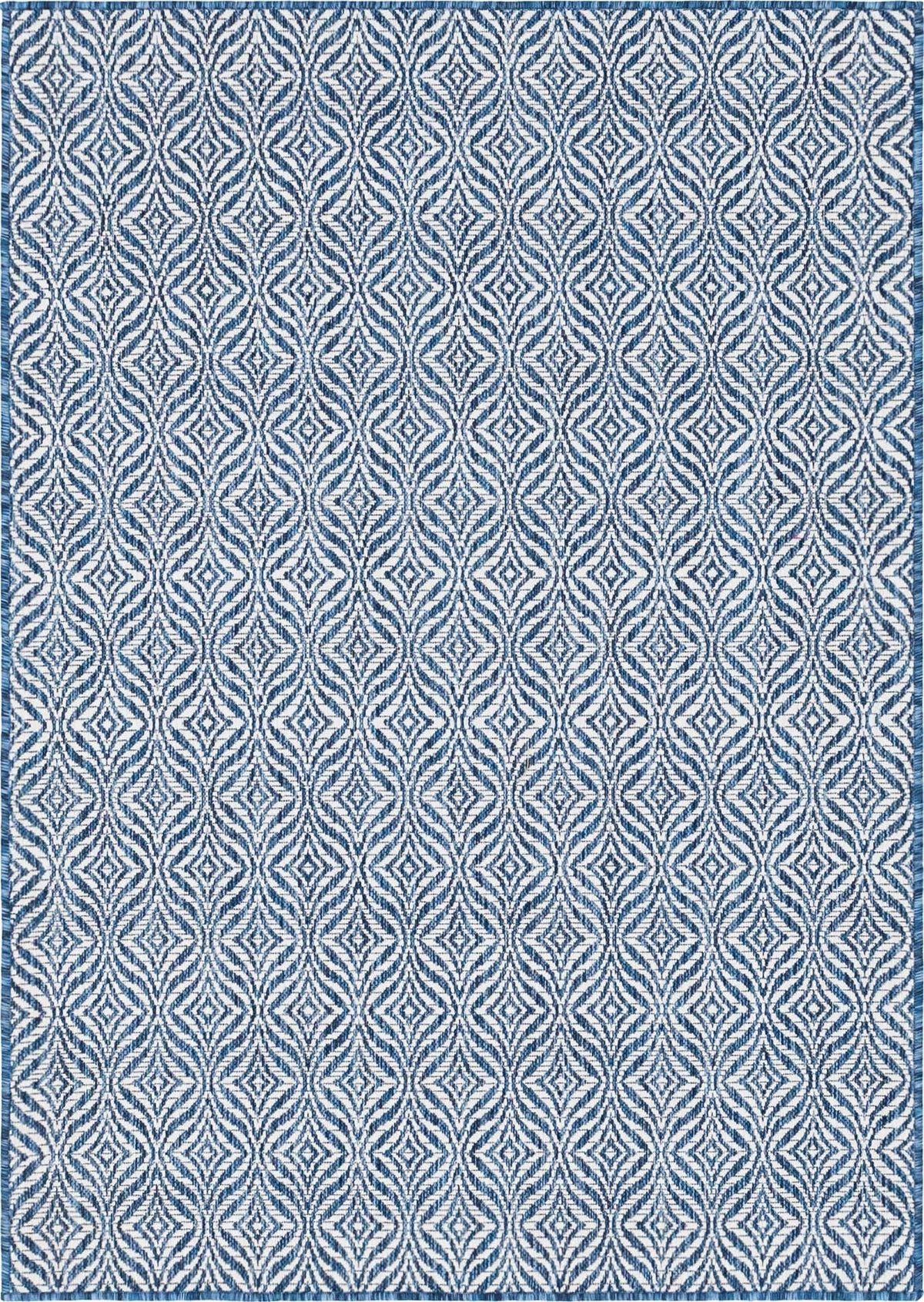 Rechteck Outdoor Teppich Outdoor Trellis in Blau von Hadorn™ - Lifestyle Image