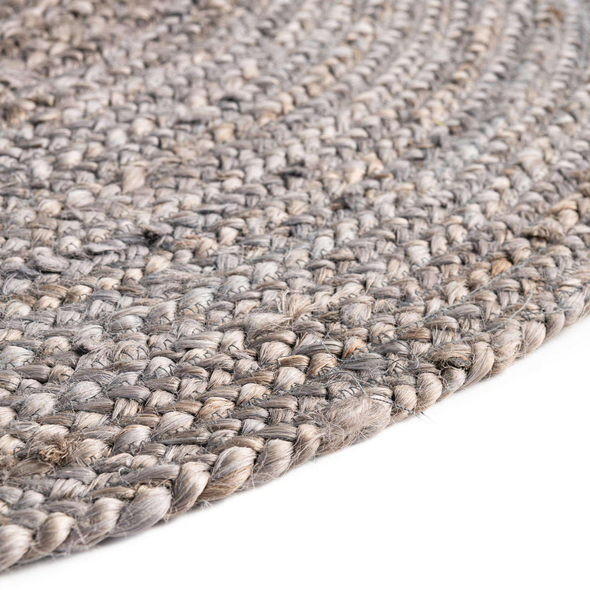 Rund Teppich Braided Jute in Grau von Hadorn™ - Lifestyle Image