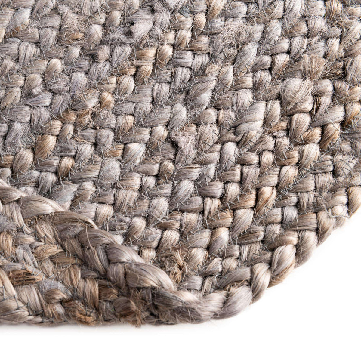 Rund Teppich Braided Jute in Grau von Hadorn™ - Lifestyle Image