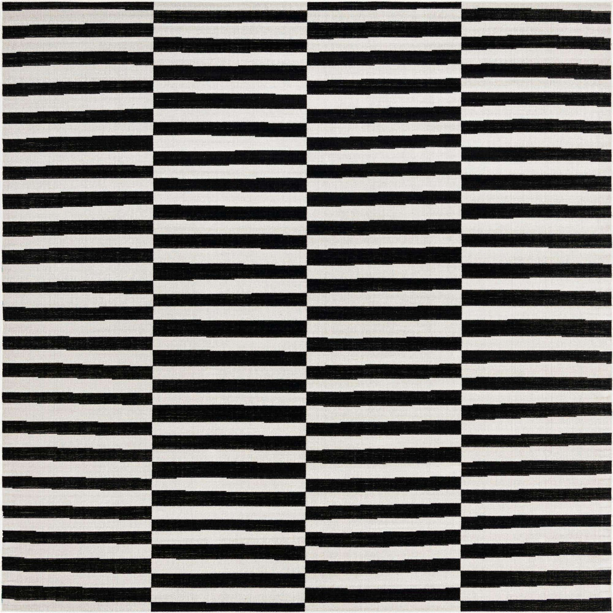 Quadratisch Teppich Tribeca in Schwarz von Hadorn™ - Lifestyle Image
