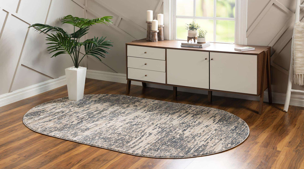 Oval Teppich Oasis in Grau von Hadorn™ - Lifestyle Image