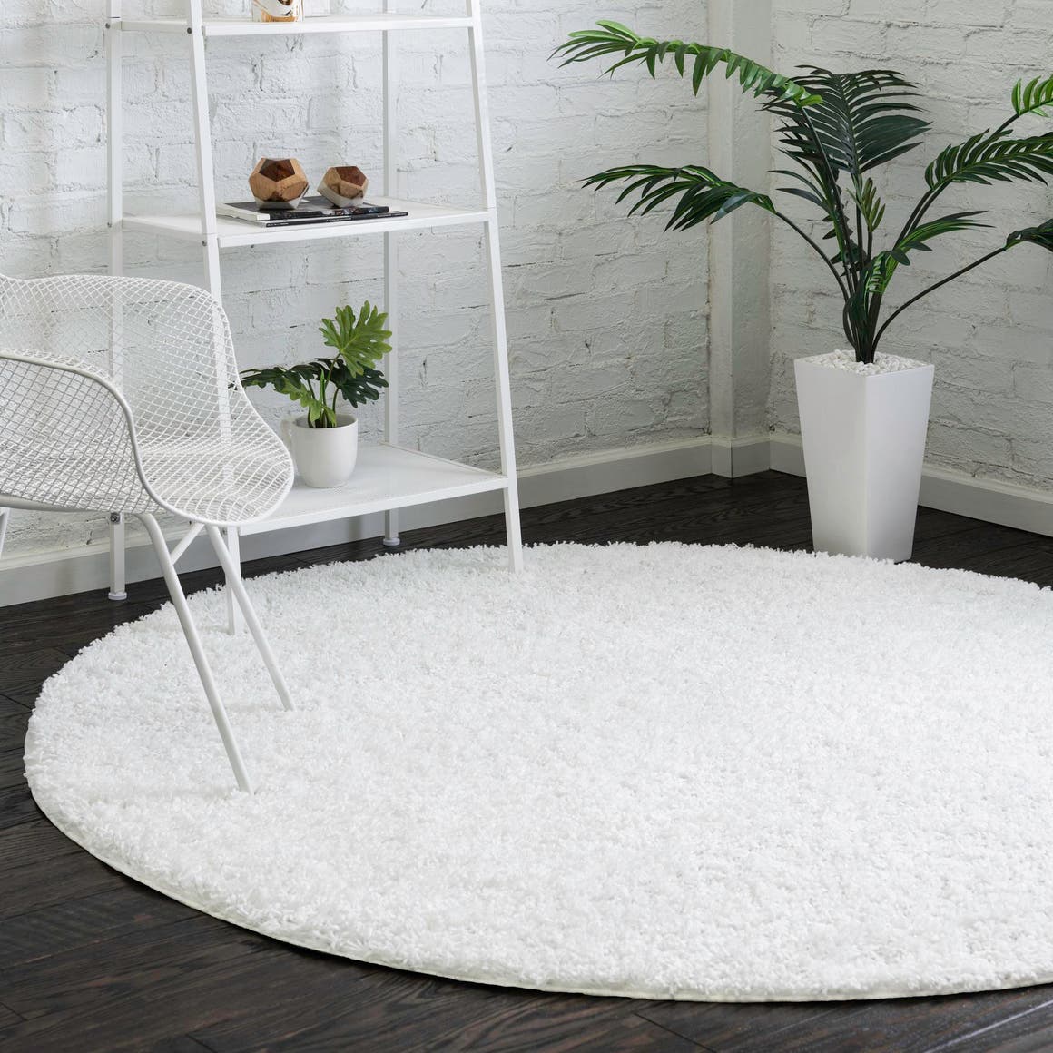 Rund Hochflorteppich Everyday Shag in Schneewittchen von Hadorn™ - Lifestyle Image