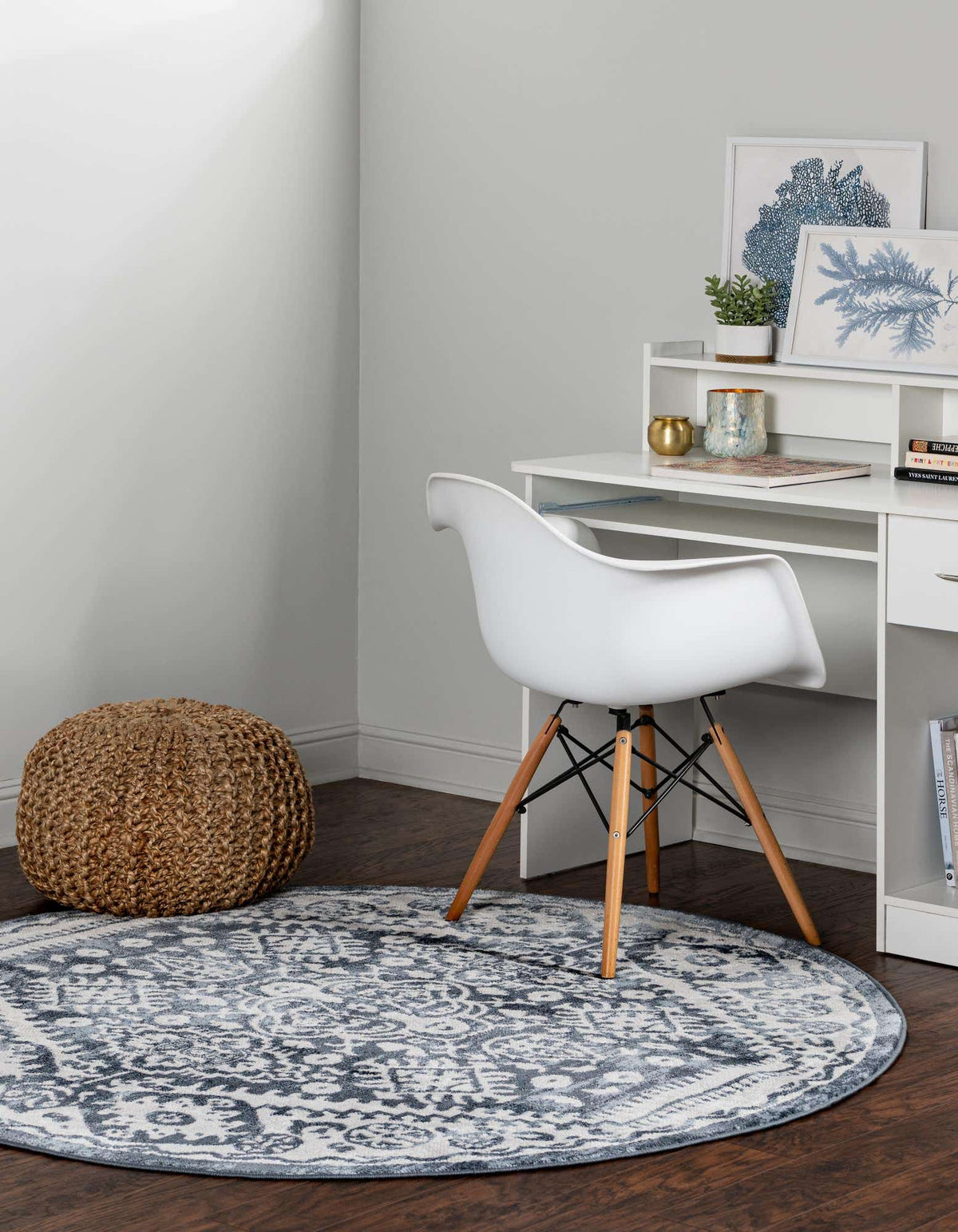 Rund Teppich Oxford in Blau von Hadorn™ - Lifestyle Image