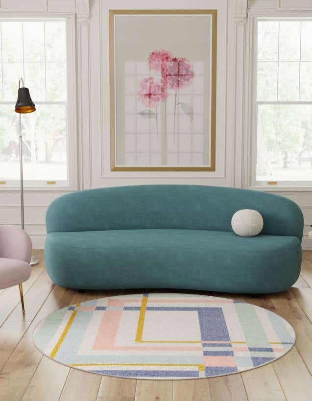 Rund Teppich Lotus in Mehrfarbig von Hadorn™ - Lifestyle Image