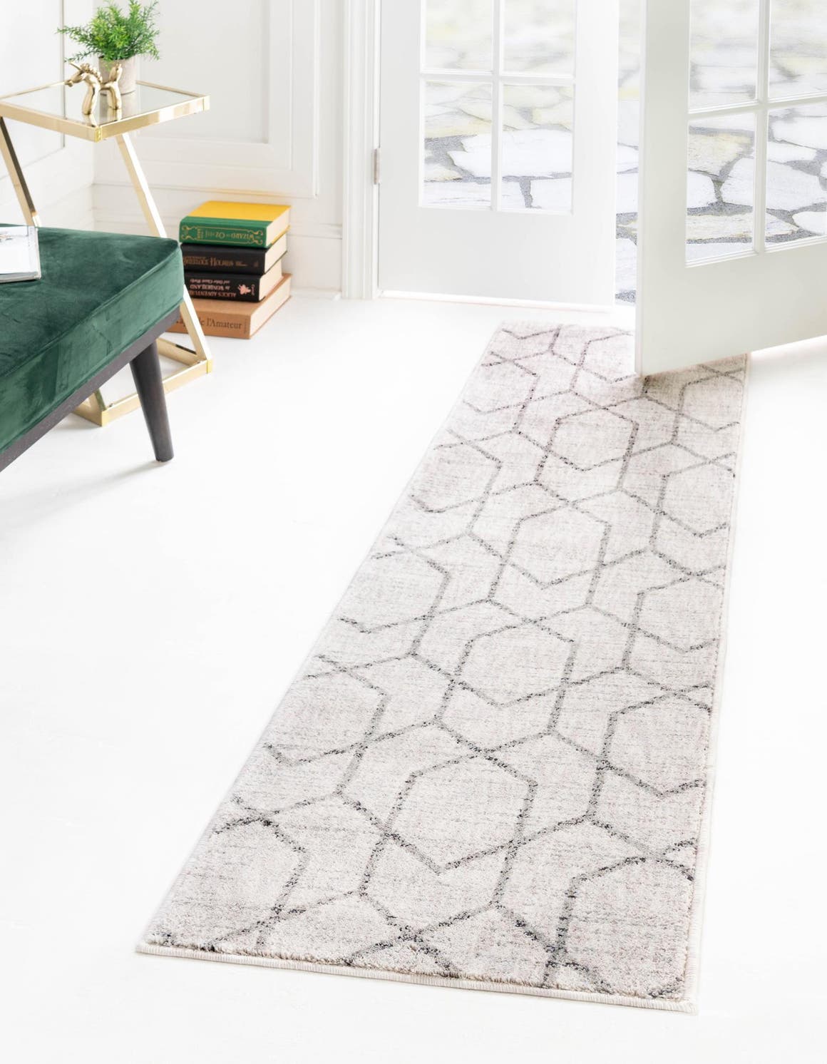 Läufer Teppich Eco Trellis in Elfenbein von Hadorn™ - Lifestyle Image