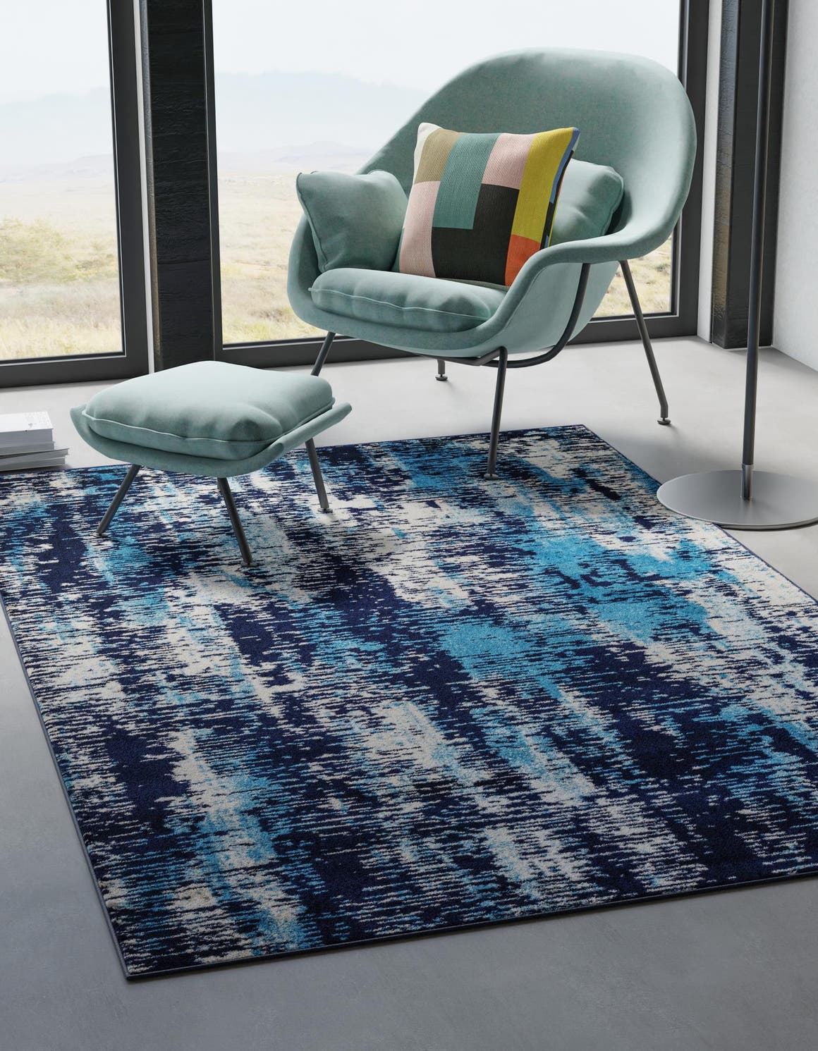 Rechteck Teppich Laguna in Marineblau von Hadorn™ - Lifestyle Image