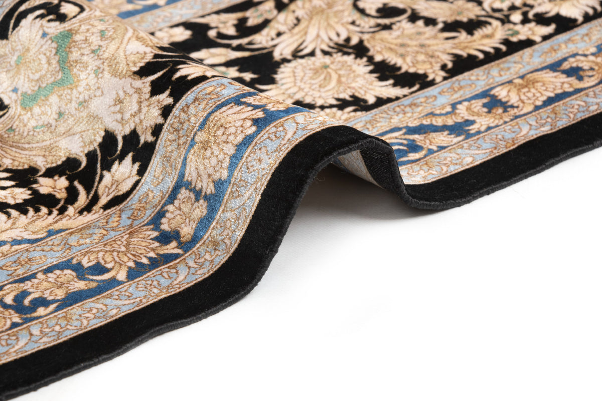 Rechteck Teppich Ghom Design in Schwarz von Hadorn™ - Lifestyle Image