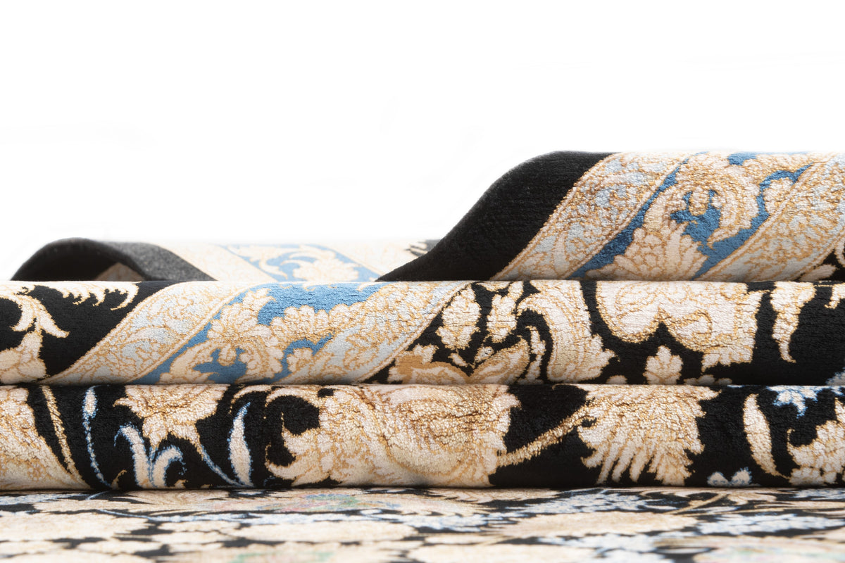 Rechteck Teppich Ghom Design in Schwarz von Hadorn™ - Lifestyle Image